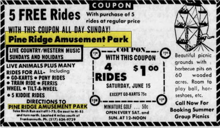 Pine Ridge Amusement Park - Jun 14 1974 Article (newer photo)